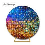 InMemory Glitter Sequin Elastic Round Photography Backdrops Wedding Baby Shower Disco Party Photobooth Shine Twinkle Table Cover