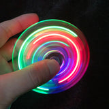 Crystal Luminous LED Light Hand Top Spinners Glow In Dark Stress Relief Toys Kinetic Gyroscope for Children