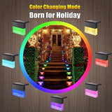 6PCS LED Solar Light Deck Light Fence Light Solar LED Step Light Outdoor Garden Lights Colorful Street Lamp Stair Lights