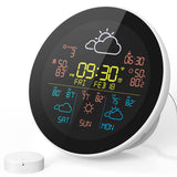 Tuya WiFi Intelligent Weather Clock 3-Day Weather Forecast Weather Station Wireless Thermometer Hygrometer LCD Display 3 Sensors