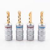 8Pcs Solder-free Pure Copper Sawtooth Banana Plug Connector HIFI Audio Speaker Cable Adapter