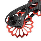 Oval Dish mtb Lightweight Carbon Fiber Bike Derailleur Pulley Wheels System Ceramic Bearing Guide Roller chainring bolts