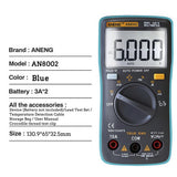 AN8002 Digital Multimeter AC/DC Voltage Meter Handheld Multitester Profesional  Voltage Current Resistance Capacitance Tester