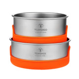 Tomshoo Outdoor 400ml/450ml Travel Bowl Set Titanium Camping Picnic Bowls Camping Supplies Hiking Picnic Bowl Tableware Set