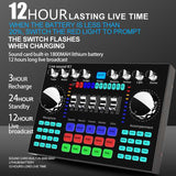 K1 Voice Changer HIFI Live Sound Card Mixer Board Streaming Audio Bluetooth 5.0 Universal with Microphone
