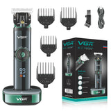 VGR Professional 2-speed motor hair clipper for men cordless barber beard hair trimmer rechargeable electric haircut machine