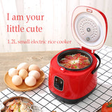 1.2L Mini Rice Cooker Multi-function Single Electric Rice Cooker Non-Stick Household Small Cooking Machine Make Porriage Soup