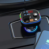 Wireless Radio Bluetooth FM Transmitter Audio Transmitter Music Player Hands Free Car Kit with Dual USB Charger TF Card Slot