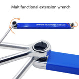 Ratchet Extension Wrench, Multi Function High-carbon Steel Extender Adaptor 1/4" 3/8" 1/2" Hand Torque Gear Socket Nut Tools Set