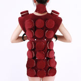 Smokeless Moxibustion Box Red Velvet Bag Cover Moxa Stick Acupuncture Roller Holder Neck Waist Body Acupoint Massage Therapy