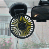 Car USB Fan Air Vent Car Interior Supplies Multi-Angle Rotatable With Cigarette Lighter Plug 12V/24V For Desktop Car Truck RV