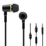 Headphones wired 3.5mm in-ear headphones noise-canceling in-line control with microphone black for smartphones computers