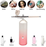 Facial Airbrush Water Oxygen Injector Compressor 0.3mm Nano Fog Mist Sprayer Makeup Tattoo Cake Nail Art Spray Gun Body Care