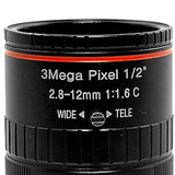 3Mega Pixel F1.6 HD 2.8-12mm Zoom Lens C Mount Manual Varifocal Focal IR 1/2 inch 1:1.6 for Security CCTV IP Camera