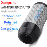 4pcs Hi-end Carbon Fiber Anti-interference Splitter HiFi Audio Speaker Cable 1 to 2 Point Splitter Ring