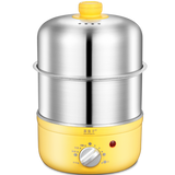 220V 2 Layers Household Electric Steamer Stainless Steel Portable Egg Cooker Food Breakfast Steaming Cooking Machine Egg Boiler