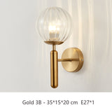 Modern Indoor Wall Lamp Nordic Bedroom Lamp Gold Black Glass Bedside Lighted Interior Led Lights Decoration for Wall AC85~260V