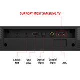Wall-mounted TV Soundbar Home Theater 40W Wireless Speaker Support Optical Coaxial HDMI-compatible AUX With Subwoofer For TV PC
