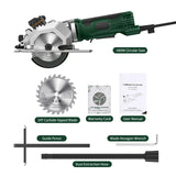 Circular Saw 4.8 Amp 4-1/2 Inch 3500RPM Compact Electric Circular Saws with Laser Cutting Guide for Wood Tile&amp;Plastic Cuts