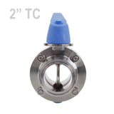 2"TC Stainless Steel Tri-clover Butterfly Valve Squeeze Trigger
