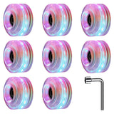 8 Pack 82A Roller Skate Wheels 32Mm X 58Mm, Outdoor/Indoor Quad Roller Skate Wheels With ABEC-9 Bearing