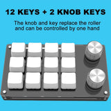 Macro Keyboard 12 Key 2 Knob Mechanical Keyboard Hot Swap Custom Keypad One-handed Keypad Mini Gaming Keyboard Mini Keyboard