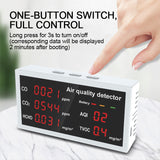 CO/CO2/HCHO/AQI/TVOC Gas Detector Air Quality Monitor Analyzer Carbon Dioxide Sensor Home Desktop High Precisions Quick Detect
