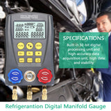 Pressure Gauge Refrigeration Digital Vacuum Pressure Manifold Tester Heating Ventilation&amp;Air Conditioning Temperature Meter
