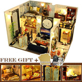 Cutebee DIY DollHouse Wooden Doll Houses Miniature Dollhouse Furniture Kit Toys for Children New Year Christmas Gift  Casa M025
