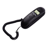 Mini Trimline Corded Phone Fixed Telephone Desk Landline Phone Wall Mountable with Display Caller ID Redial for Hotel Office