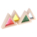 Rainbow Acrylic Wooden Building Blocks Baby Educational Toy Kids Toy