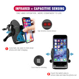 360 Degree Rotation Charging Mount Bracket  Clamping Fast Wireless Car Charger For iphone Android Air Vent Phone Holder