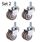 4Pcs 2 inch Heavy Duty Swivel Stem Rubber Caster Wheels M12 x 25mm Locking Casters Replacement Casters for Furniture