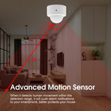 Wifi Motion Sensor Alarm Smart Human Body Induction PIR Sensor 16.4Ft 120-degree Detection Range APP Control Real-time Monitor