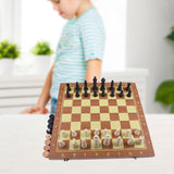 39x39cm Folding Wooden Chess Set Chessboard Board Game with Wood Storage Box