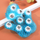 9 Balls Roller Body Massage Glove Muscle Pain Relief Relax Anti Cellulite Massager For Neck Back Shoulder Buttocks  XA27Z