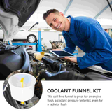 1 Set Radiator Coolant Filling Funnel Kit Spill Free Coolant Filling Tool