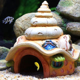 Aquarium Resin House Decoration for Fish Tank Caves Aquatic Pets Hideout for Betta Fish Mushroom/Pineapple/Conch/Anchors