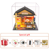 Diy Dollhouse Kit Miniature Building Wooden House Model Japanese-style Sushi Shop Kids Toys Adult Gift Big Doll House Furniture