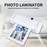 A4 Laminator Machine 9 Inch Thermal Laminator Built-in Paper Trimmer and Hole Puncher, Photo Plastic Film Laminating Machine