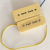 Alnico V Alnico 5 Single Coil Soapbar P90 Neck Bridge Pickup 50/52mm Metal Braided Wire Fit Electric Guitar