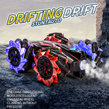 1:16 2.4G RC Car LED Light Spraying Water Twisting Deformed Cars 360° Flip Double-sided Rotating Off-Road Stunt Car Toy Boy Gift