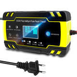 12V-24V 8A Full Automatic Car Repair Chargers Touch Screen Pulse Repair LCD Power Charging Wet Dry Lead Acid Digital LCD Display