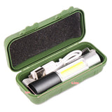 Led Flashlight 2000lm Zoomable XPE+COB Dual Light USB Rechargeable Handheld Torch Q5 Led Flashlight Built in 18650 Battery Torch