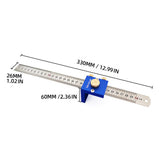 300mm/12 Inch Metric Imperial Double Scale Line Drawing Ruler Stainless Steel Woodworking Line Drawing Tool Woodworking Ruler