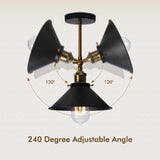 Modern Vintage Loft Metal Double Heads Wall Light Retro Brass Wall Lamp Country Style E27 Edison Sconce Lamp Fixtures 110V/220V