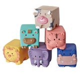 6pcs Kids Blocks Teether Block Toys Child Stacking Game Supply