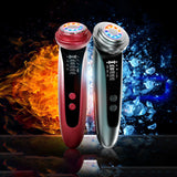 Cold and Hot RF Four-ring Frequency Conversion Household Import And Export Hot Compress Ice Wash Face Massage Radio Frequency In