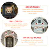 2 Sets Fiend Eyes Fangs Wall Decals Spooky Decals (Assorted Color)
