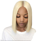 Bob Hair Wig Ladies Short Straight Blonde Medium Differentiated Fiber Head Cover